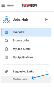 Under jobs hubs select student jobs